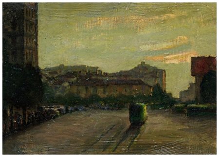 LUIGI MICHELACCI Meldola 1879 – Firenze 1959 Senza titolo (Piazza cittadina)...