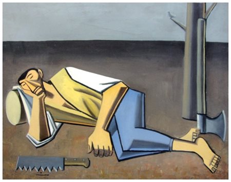 PIETRO MORANDO Alessandria 1889 – Alessandria 1980 Riposo del potatore Olio...