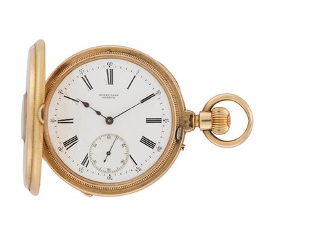 HENRY CAPTOrologio da tasca da uomo in oro 18K, demi-savonnette Epoca fine...