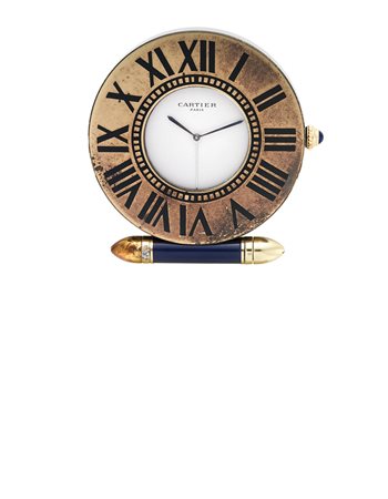 CARTIER Orologio da viaggio in metalloAnni '80/'90Quadrante, movimento e...