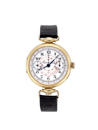 NATIONAL WATCH, Cronografo Orologio da polso da uomo in oro 18K Anni '30/'40...