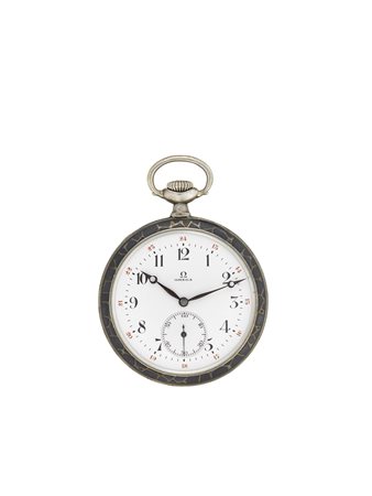 OMEGAOrologio da tasca da uomo in argento niellatoAnni '20Quadrante,...