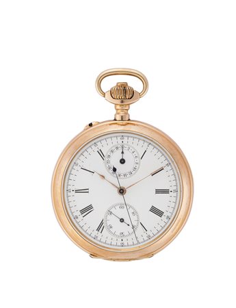 ANONIMO, CRONOGRAFO Orologio da tasca da uomo in oro 18KEpoca inizio sec....