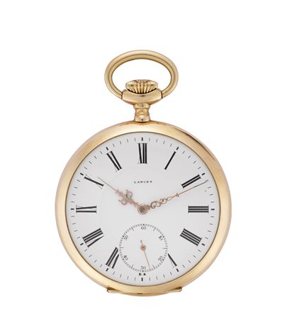 LANCETOrologio da uomo da tasca in oro 14KEpoca sec. XXQuadrante firmato...