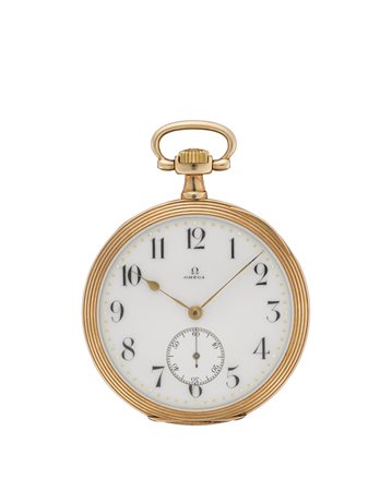 OMEGAOrologio da tasca da uomo in oro 14K con secondo fondello in metallo...