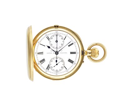 HAMILTON, CronografoOrologio da tasca da uomo in oro 18K savonetteQuadrante e...