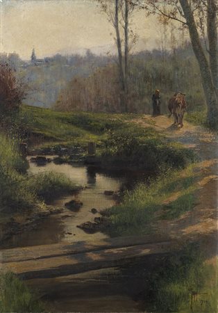 Giovanni Giani (Torino 1866 - 1937)"Sulla strada" e "L'incontro" 1904due...