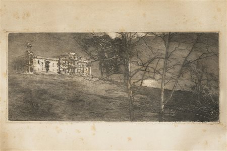 Luigi Conconi (Milano 1852 - Milano 1917)"Solitudine" acquaforte (foglio cm...