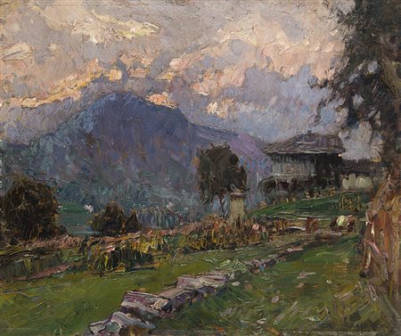 Alessandro Lupo (Torino 1876 - 1953)"Dintorni di Vico Canavese"olio su...