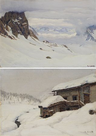 Angelo Abrate (Torino 1900 - Sallanches 1985)"Salendo al Monte Tabor" e...