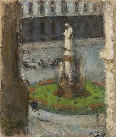 Arturo Rietti (Trieste 1863 - Padova 1943)"Scorcio di Piazza della Scala a...