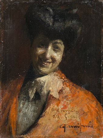 Giuseppe Amisani (Mede Lomellina 1881 - Portofino 1941)"Ritratto"olio su tela...