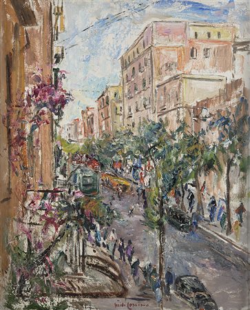 Guido Casciaro (Napoli 1900 - 1963)"Vomero"olio su tela (cm 84x68) Firmato in...