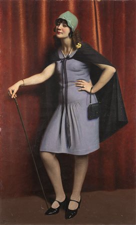 Angelo Mambriani (Bedonia 1877 - Firenze 1968)"La modella"olio su tela (cm...