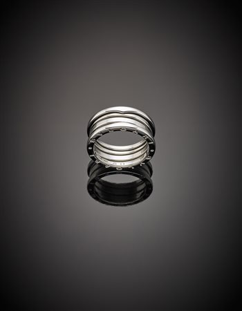 *BULGARIFede logata a molla in oro bianco grande, g 10,21 misura...