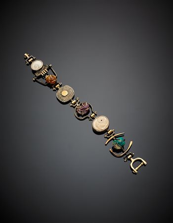 ARNALDO POMODORO (Morciano di Romagna 1926)Bracciale in oro giallo, quarzo...