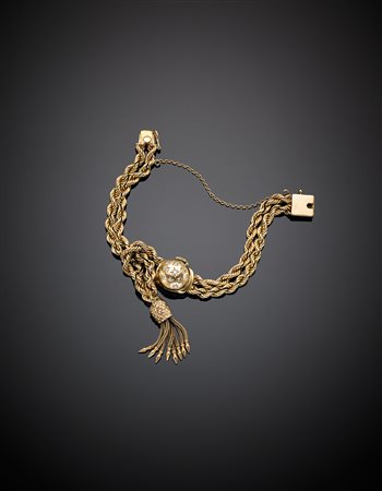 TIFFANY & CO - GENEVAOrologio in oro giallo 585/1000 con bracciale a fune...