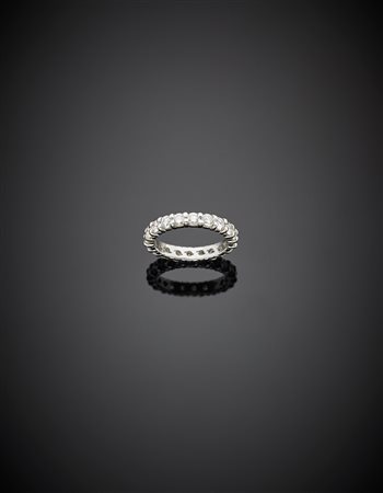Fede eternity in oro bianco con diamanti rotondi g 3,2 misura...