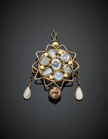 Centrale per saliscendi in oro rosso 333/1000 e metallo, rifinito con...