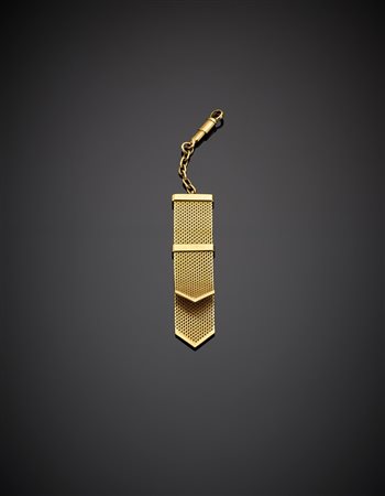 Portachiavi a fibbia in oro giallo, g 19,70, lungh. cm 10,00, largh. cm 0,90...