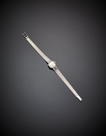 SILVEROrologio da polso da donna in oro bianco in parte cesellato, g 21,09,...