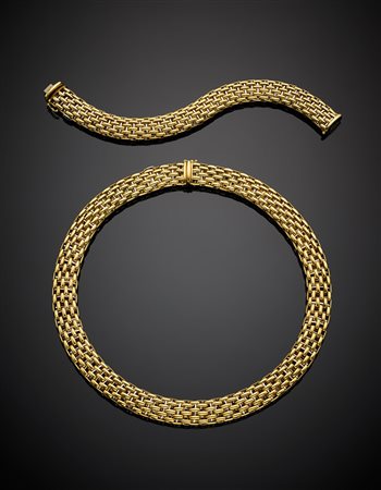 FOPEDemi-parure in oro giallo e bianco a maglia concatenata composta da...