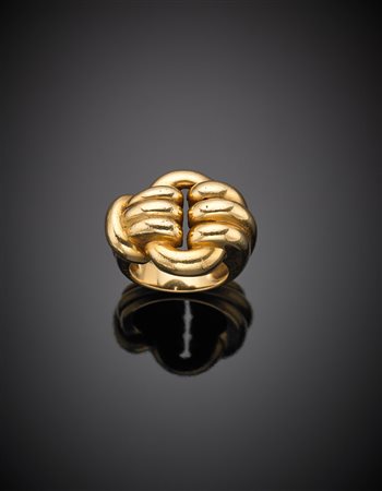 Anello in oro giallo a fibbia, g 20,98 misura 11/51.Yellow gold buckle ring g...