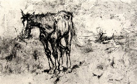 Walter Piacesi 1929, Ascoli Piceno (Ap) - [Italia] Solitudine acquaforte...