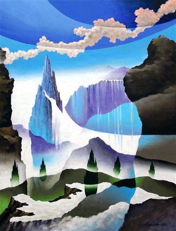 Alighiero Tenenti 1935, Roma (Rm) - [Italia] Sinfonia in viola olio su tavola...