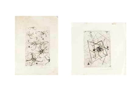 Ivan Mosca, SENZA TITOLO Incisione, cm 25,5x26, Firmato "Ivan Mosca".