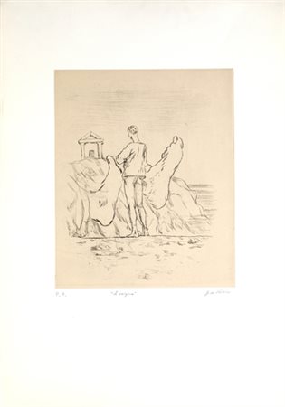 Giorgio De Chirico, L'ENIGMA LitografiaFirmato e numerato in basso sul fronte...