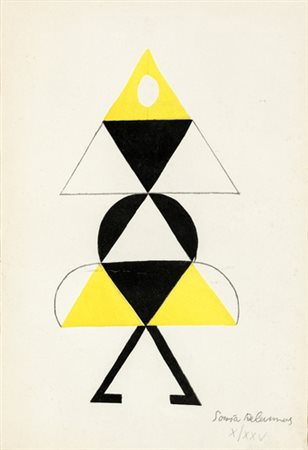 Sonia Terk Delaunay, COMPOSIZIONE Litografia, cm 28,5x19,5. Firmato in basso...