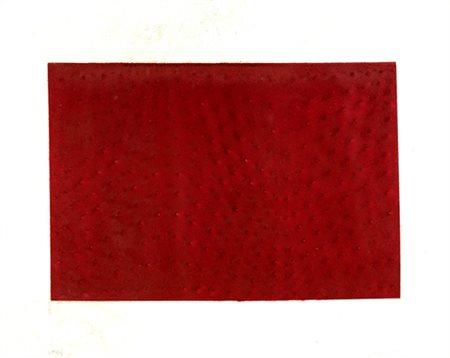 Enrico Castellani, SENZA TITOLO Stampa multiplo colorata di rosso, cm...