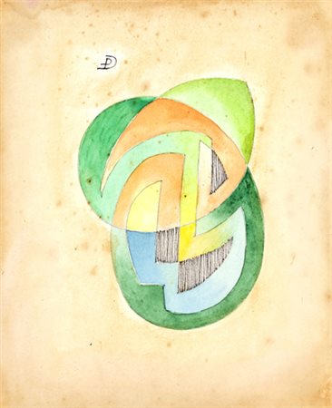 De Pistoris, Senza Titolo Acquarello, 18x24, anni '20. Siglato