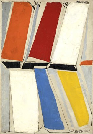 Sante Monachesi, TETTI DI PARIGI Olio su tela, cm 100x69,5Doppia firma sul...