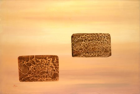 Fabrizio Clerici, LA BAIA DEI BULBI Olio su tavola, cm 100x150Firmato in...