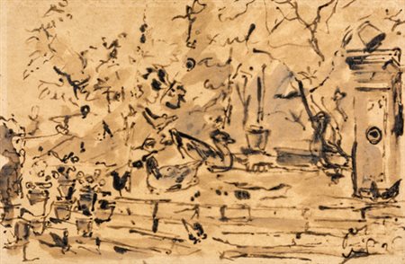 Filippo De Pisis, GIARDINO Giardino, 1936Disegno acquarello su carta, cm...