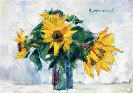 Giovanni Omiccioli, FIORI Olio su tavola, cm 35x50Firmato in alto a destra...