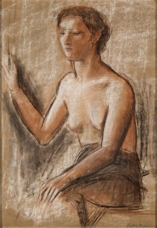 Achille Funi, FIGURA Tecnica mista su carta, cm 55x38,5Firmato in basso a...