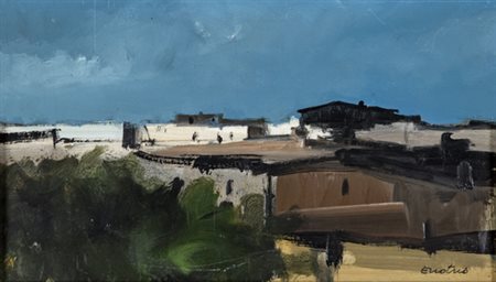 Enotrio Pugliese Enotrio, PAESAGGIO MERIDIONALE Olio su masonite, cm...
