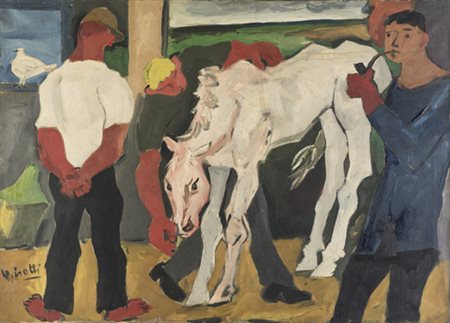 Lorenzo Gigotti, SENZA TITOLO Olio su tela, Firma in basso a sinistra...