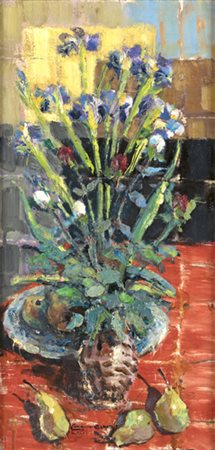 Luigi Carnevali, IRIS Olio su tela, cm 90x40 Firmato e datato sul fronte...