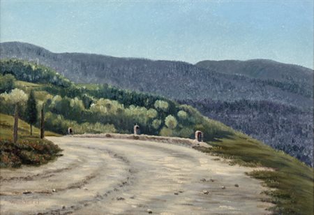 Vittorio Casetti, PAESAGGIO Olio su compensato, cm 47,5x70Firma in basso a...