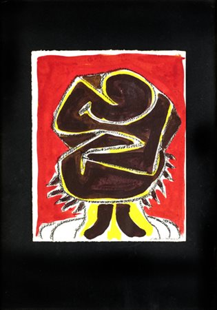 Arturo Carmassi, Argonauta Tecnica mista su carta, cm 31,3x25,5, firma...