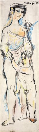 Fo' Dario, FRANCA E JACOPO Tecnica mista su compensato cm 150x45 Firmato e...