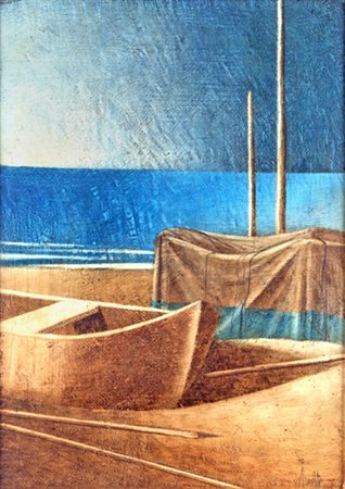 Marcello Scuffi, MARINA Olio su tela, cm 35,2x25,1Firmato in basso a destra...