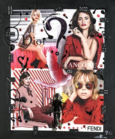 Ferdinando Colloca, FASHIONPOP RED 0.1 Tecnica mista su tela, cm 60x50Opera...