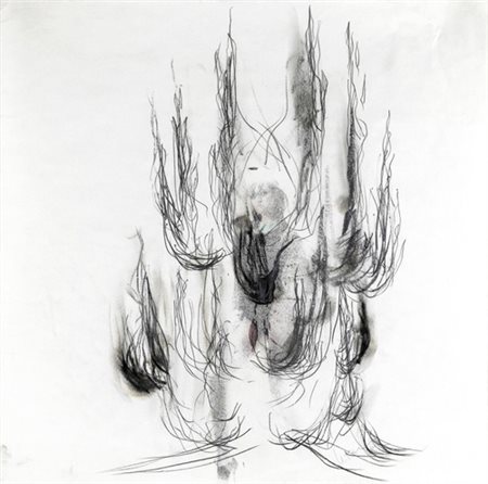 Giacinto Cerone, SENZA TITOLO Tecnica mista su carta, cm 50x50, firma in...