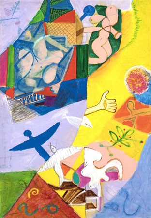 Riccardo Schweizer, CLOS LUCE Tecnica mista su tela, cm 116x81,5,Firmata e...