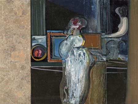 John Picking, STRANGE PASSING Olio su tela, cm 35x46Firma titolo e data sul...